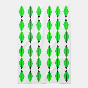 Art Deco Pattern 3 in Green Tea Towel
