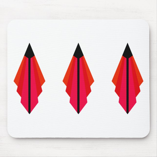 Art Deco Pattern 3 in Red Mouse Mat (Front)