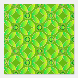 Art  Deco  pattern  - bright green Wallpaper