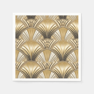 Art Deco pattern gold ivory  Napkin