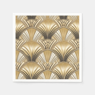 Art Deco pattern gold ivory  Napkin