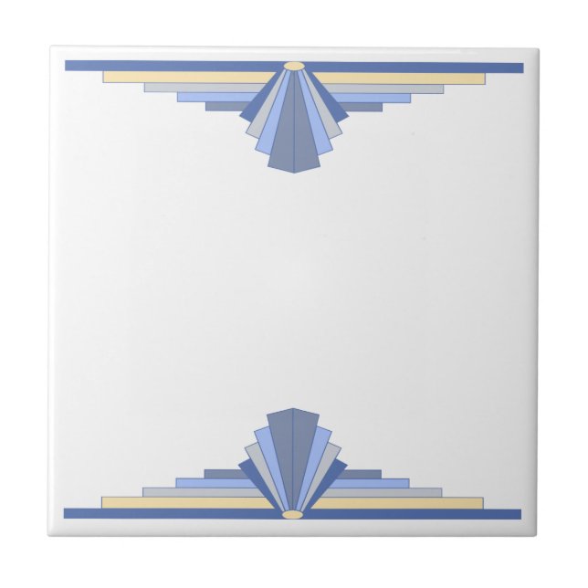 Art Deco Pattern in Blue Tile (Front)