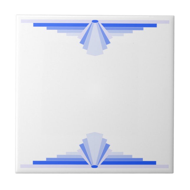 Art Deco Pattern in Blue Tile (Front)