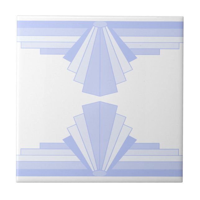 Art Deco Pattern in Blue Tile (Front)