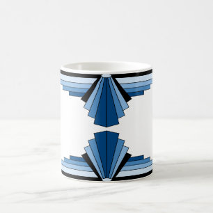 Art Deco Pattern in Blues Coffee Mug