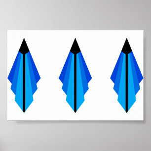 Art Deco Pattern in Blues Poster
