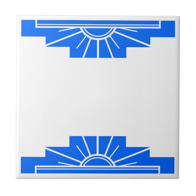 Art Deco Pattern in Bold Blue Tile (Front)