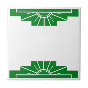 Art Deco Pattern in Deep Green Tile