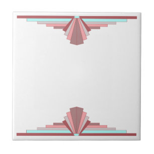 Art Deco Pattern in Deep Peach Tile