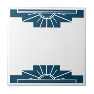 Art Deco Pattern in Deep Teal Tile
