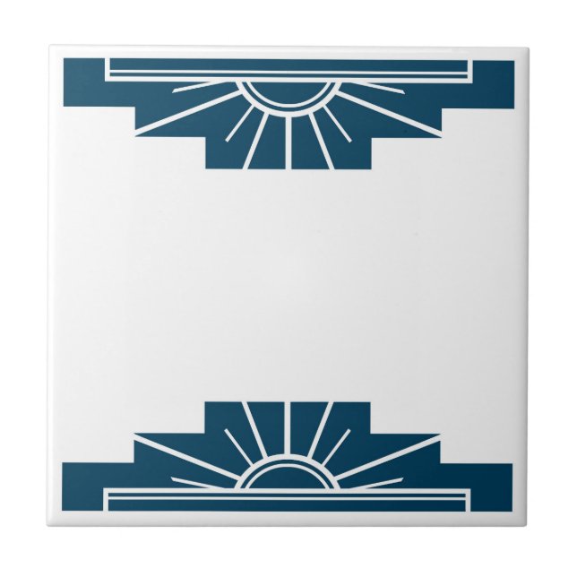 Art Deco Pattern in Deep Teal Tile (Front)