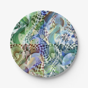Art Deco pattern -in Depth and Optical Illusion Paper Plate