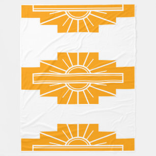 Art Deco Pattern in Gold Fleece Blanket