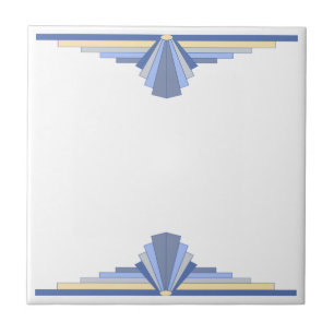 Art Deco Pattern in Gray Blue Tile