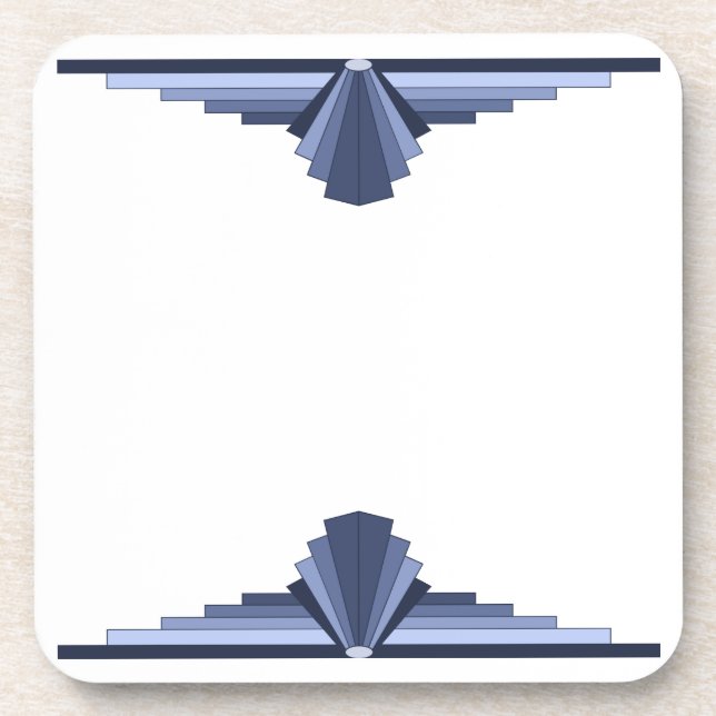 Art Deco Pattern in Gray-Blues Coaster (Front)