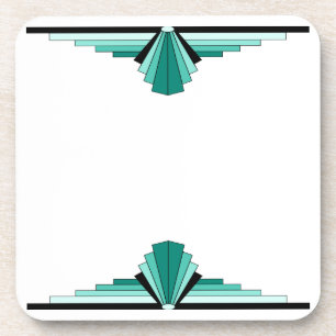 Art Deco Pattern in Green & Black Coaster