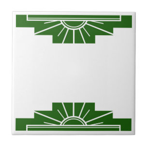 Art Deco Pattern in Green Tile