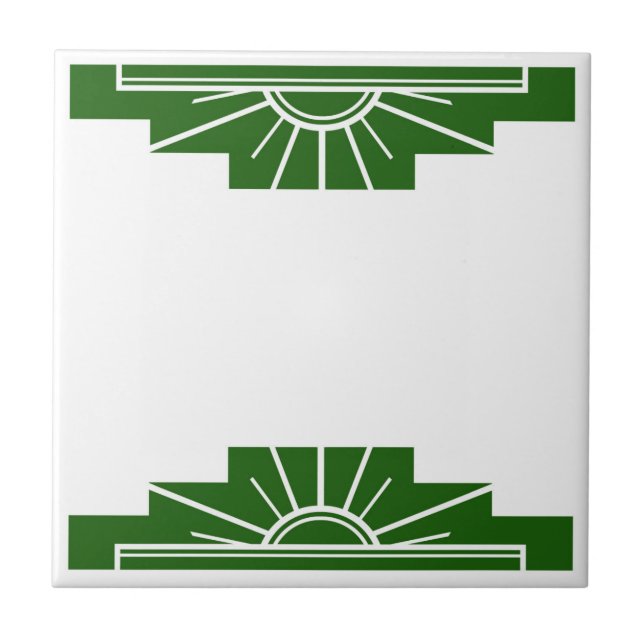 Art Deco Pattern in Green Tile (Front)