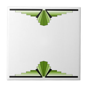 Art Deco Pattern in Green Tile