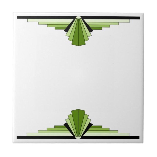 Art Deco Pattern in Green Tile (Front)