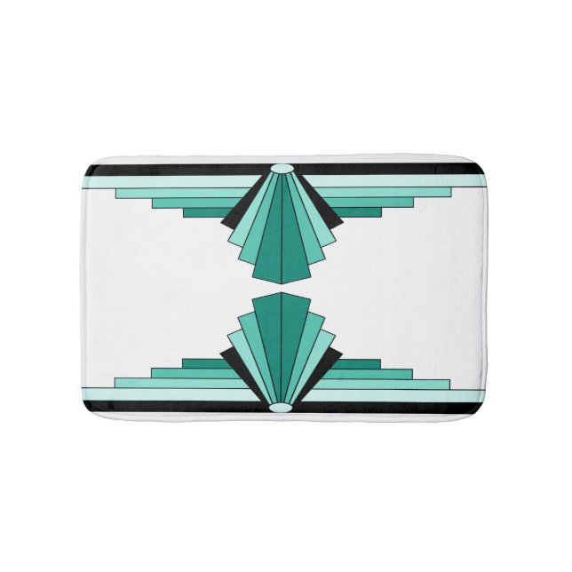 Art Deco Pattern in Greens Bath Mat (Front)