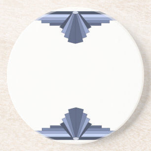 Art Deco Pattern in Grey-Blues Coaster
