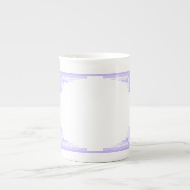 Art Deco Pattern in Lilac Bone China Mug (Front)