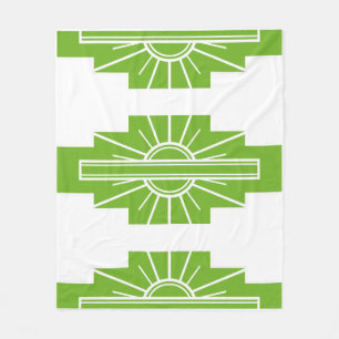 Art Deco Pattern in Lime Fleece Blanket