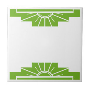 Art Deco Pattern in Lime Green Tile