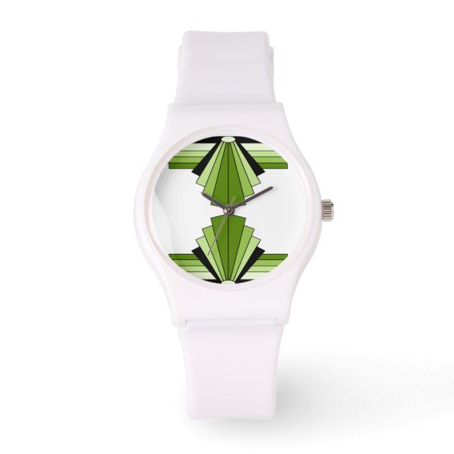 Art Deco Pattern in Limes Watch (Front)