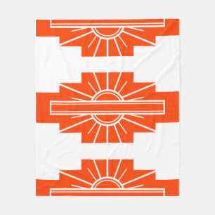Art Deco Pattern in Orange Fleece Blanket