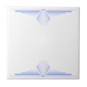 Art Deco Pattern in Pastel Blue Tile