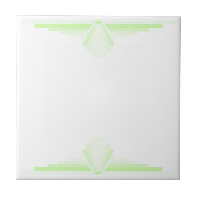 Art Deco Pattern in Pastel Green Tile (Front)