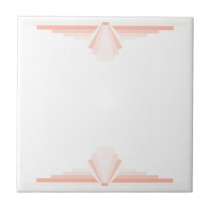 Art Deco Pattern in Pastel Peach Tile