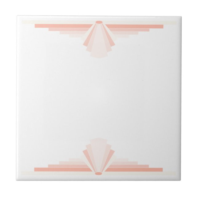 Art Deco Pattern in Pastel Peach Tile (Front)