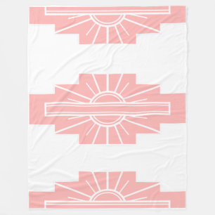 Art Deco Pattern in Peach Fleece Blanket