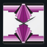 Art Deco Pattern in Pinks Square Wall Clock<br><div class="desc">This pattern is based on classic art deco shapes,  originating in the 1920s and 1930s.</div>