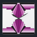Art Deco Pattern in Pinks Square Wall Clock<br><div class="desc">This pattern is based on classic art deco shapes,  originating in the 1920s and 1930s.</div>