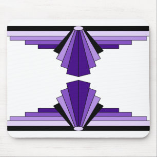 Art Deco Pattern in Purples Mouse Mat
