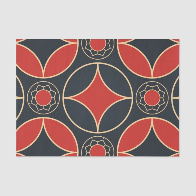 art deco pattern in red and black tissue paper (Front)