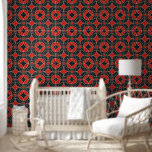 Art  Deco  pattern in red and  black Wallpaper<br><div class="desc">This unique wallpaper features a classic Art Deco pattern in  red and black. A vintage geometric design recreated by Alma Wad,  it adds a touch of elegance and sophistication to any room,  making it a perfect choice for those who appreciate timeless style and intricate artistry.</div>