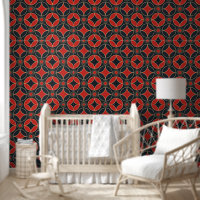 Art  Deco  pattern in red and  black
