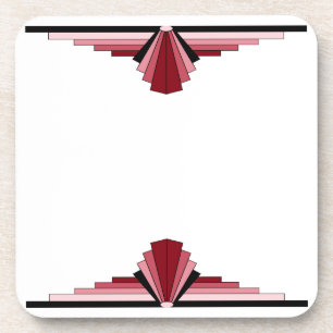 Art Deco Pattern in Red & Black Coaster