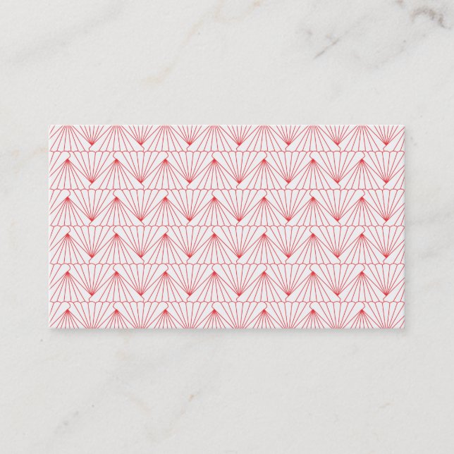 ART DECO PATTERN in RED Business Card (Front)