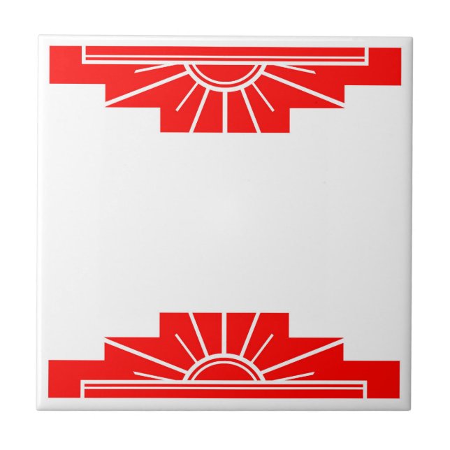 Art Deco Pattern in Red Tile (Front)