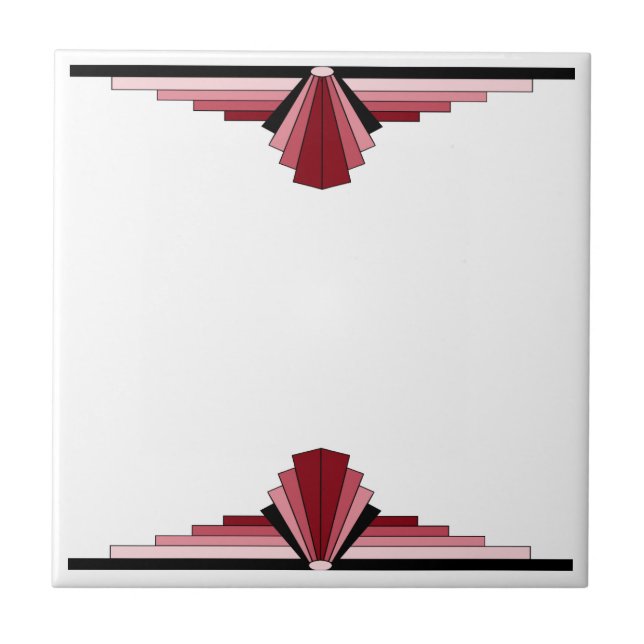 Art Deco Pattern in Red Tile (Front)