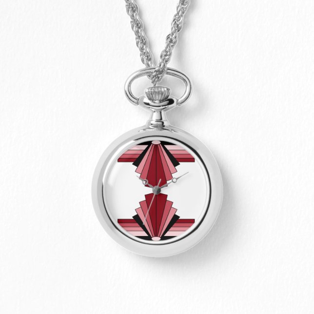 Art Deco Pattern in Reds Watch (Front)