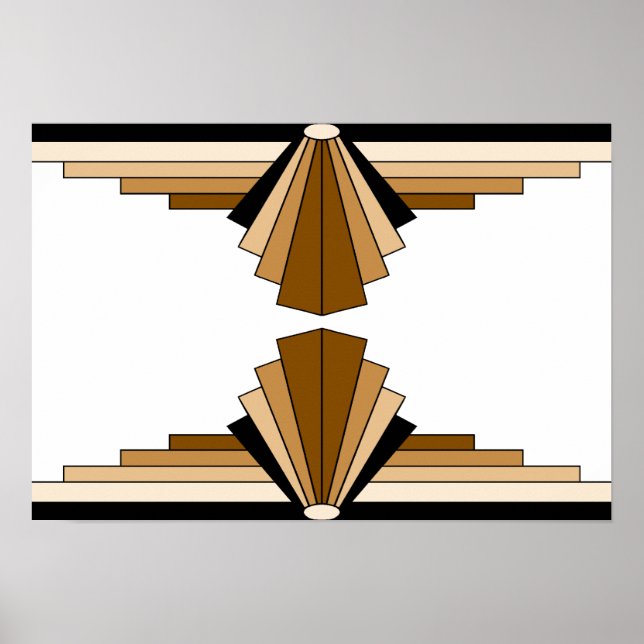 Art Deco Pattern in Tans Poster (Front)
