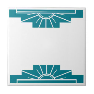 Art Deco Pattern in Teal Tile