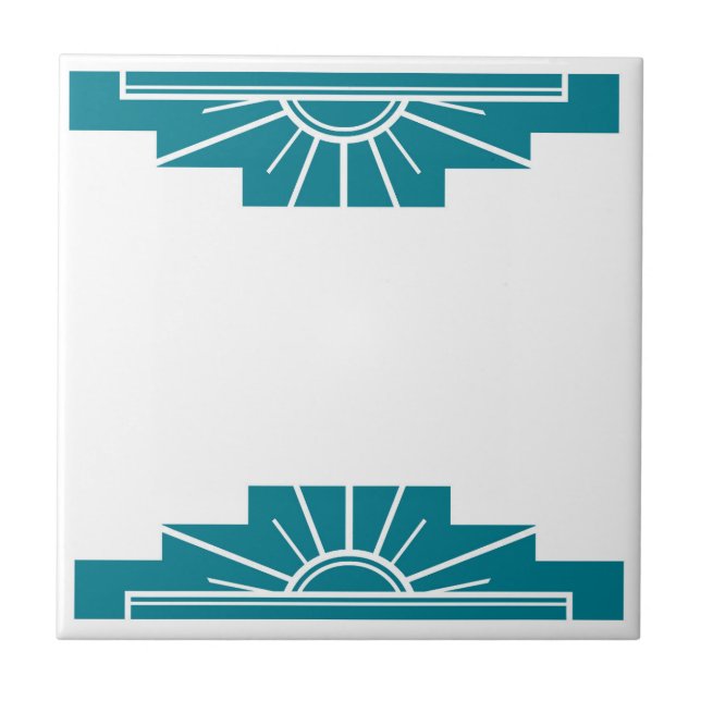 Art Deco Pattern in Teal Tile (Front)